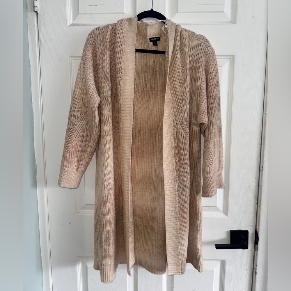 Torrid Beige Open-Front Cardigan